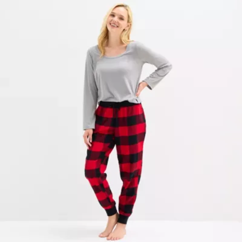 Sleep Chic Jogger Womens Flannel Pajama Pants