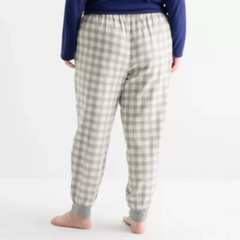 Sleep Chic Womens Flannel Plus Pajama Pants