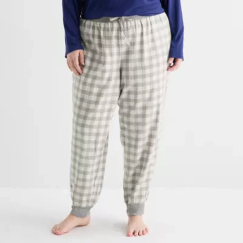 Sleep Chic Womens Flannel Plus Pajama Pants