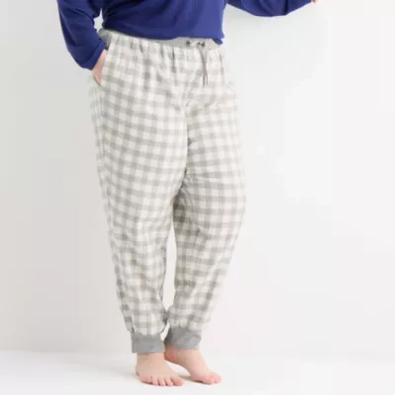 Sleep Chic Womens Flannel Plus Pajama Pants