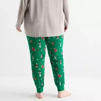 Sleep Chic Womens Crew Neck Long Sleeve 2-pc. Pajama Sets