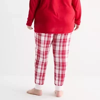 Sleep Chic Womens Crew Neck Long Sleeve 2-pc. Pajama Sets