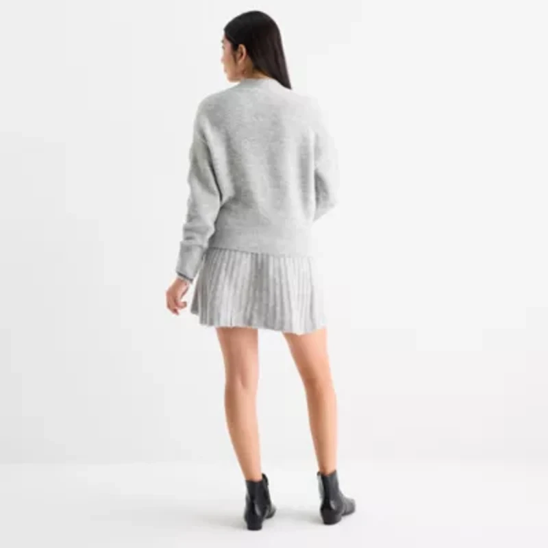 by&by Womens Long Sleeve Sweater Dress Juniors