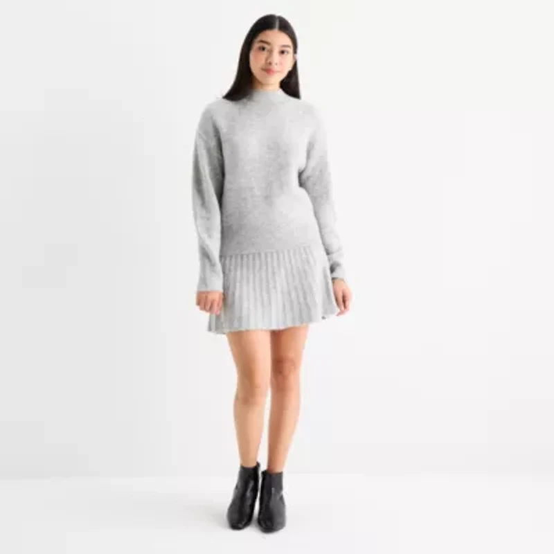by&by Womens Long Sleeve Sweater Dress Juniors