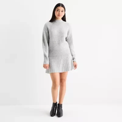 by&by Womens Long Sleeve Sweater Dress Juniors