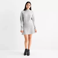 by&by Womens Long Sleeve Sweater Dress Juniors