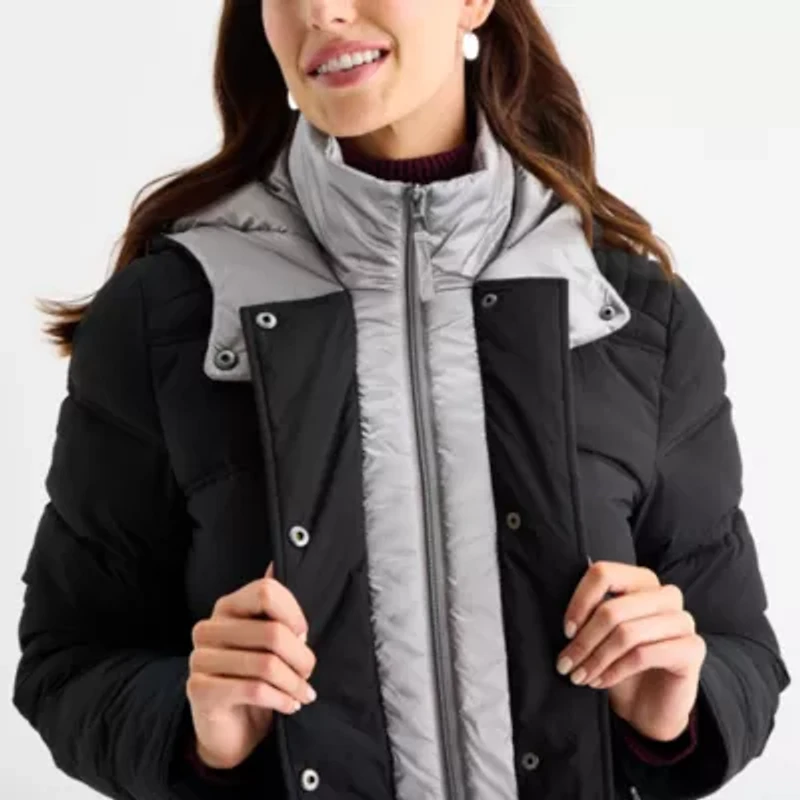 Maralyn And Me Womens Hooded Heavyweight Juniors Puffer Jacket