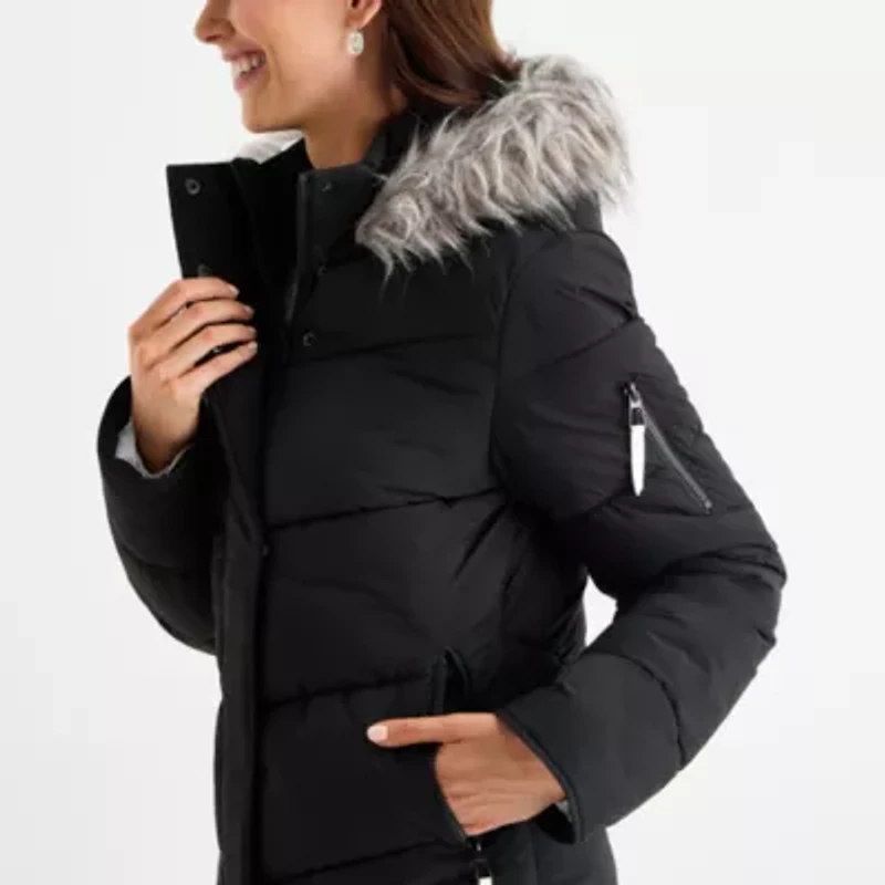 Maralyn And Me Womens Juniors Heavyweight Puffer Jacket
