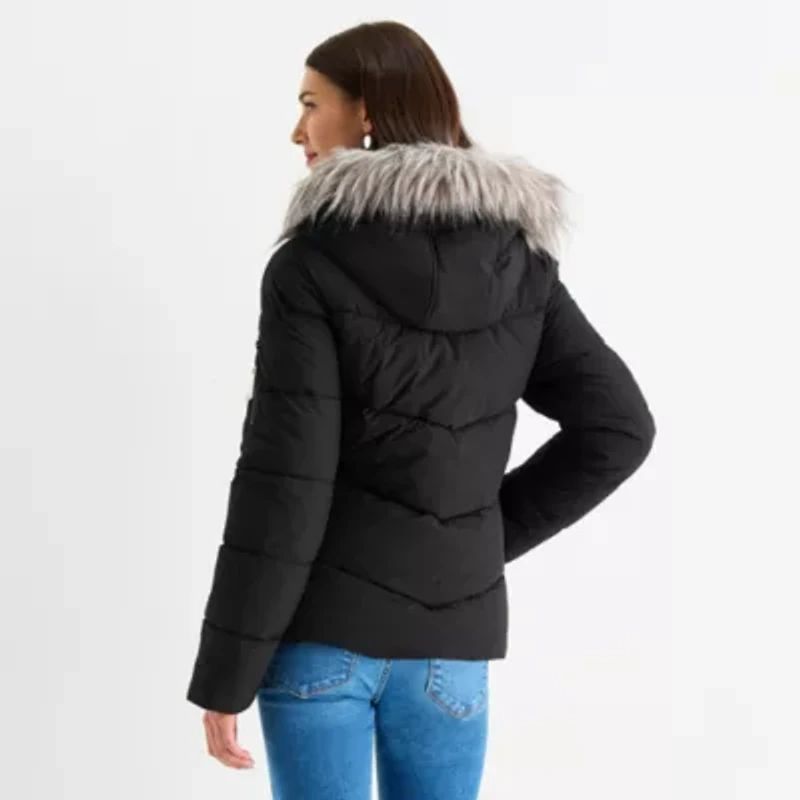 Maralyn And Me Womens Juniors Heavyweight Puffer Jacket