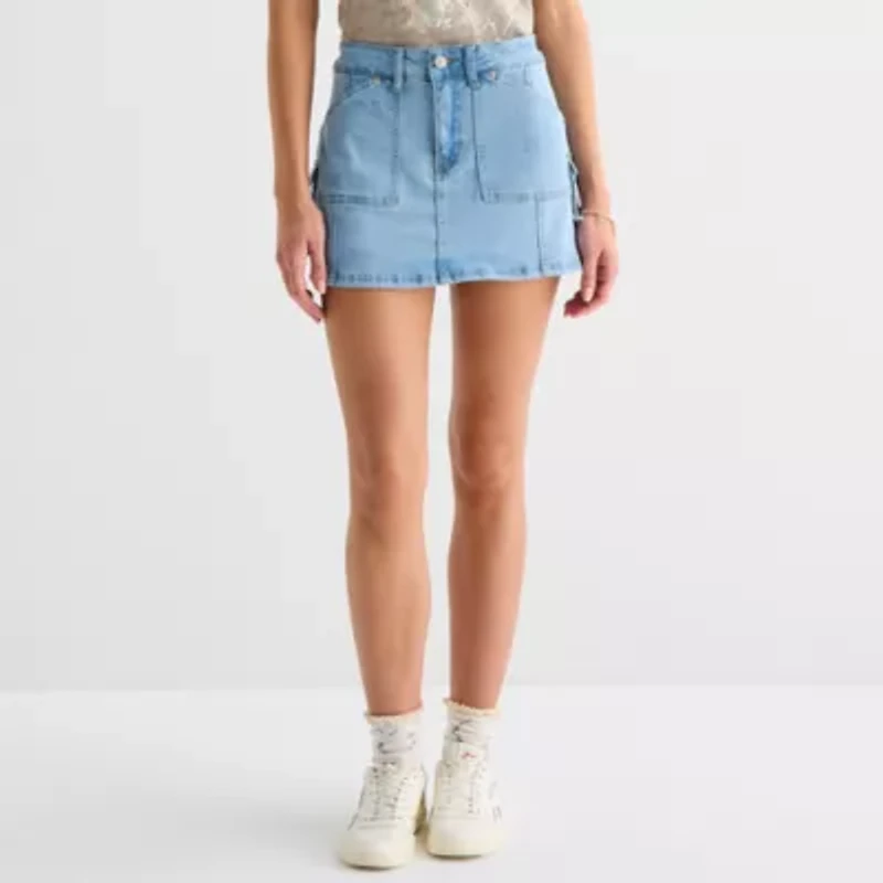 Forever 21 Womens Low Rise Mini Denim Skirt-Juniors