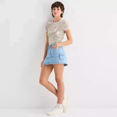 Forever 21 Womens Low Rise Mini Denim Skirt-Juniors