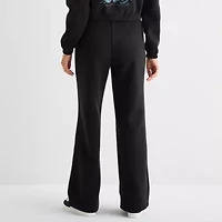 Juicy By Couture Womens Wide Leg Mid Rise Juniors Fleece Sweatpant