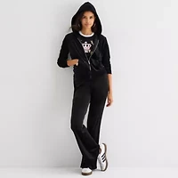 Juicy By Couture Womens Juniors Hooded Lightweight Track Jacket