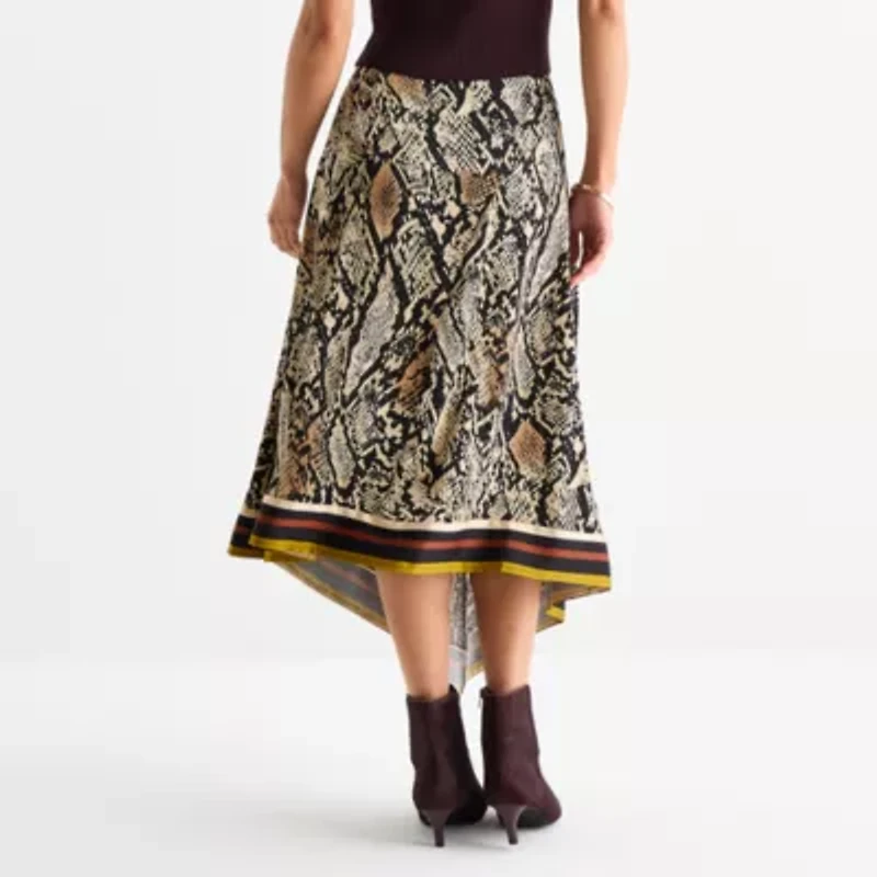 Worthington Womens Long Asymmetrical Skirt