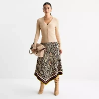 Worthington Womens Long Sleeve Button Open Front Cardigan