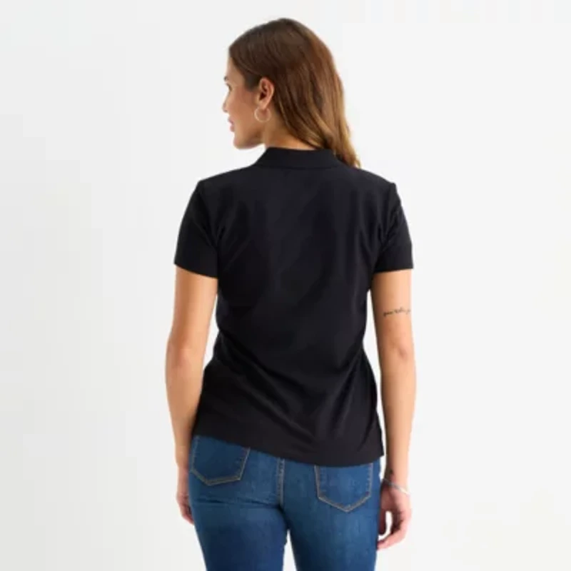 St. John's Bay Womens Short Sleeve Polo Shirt