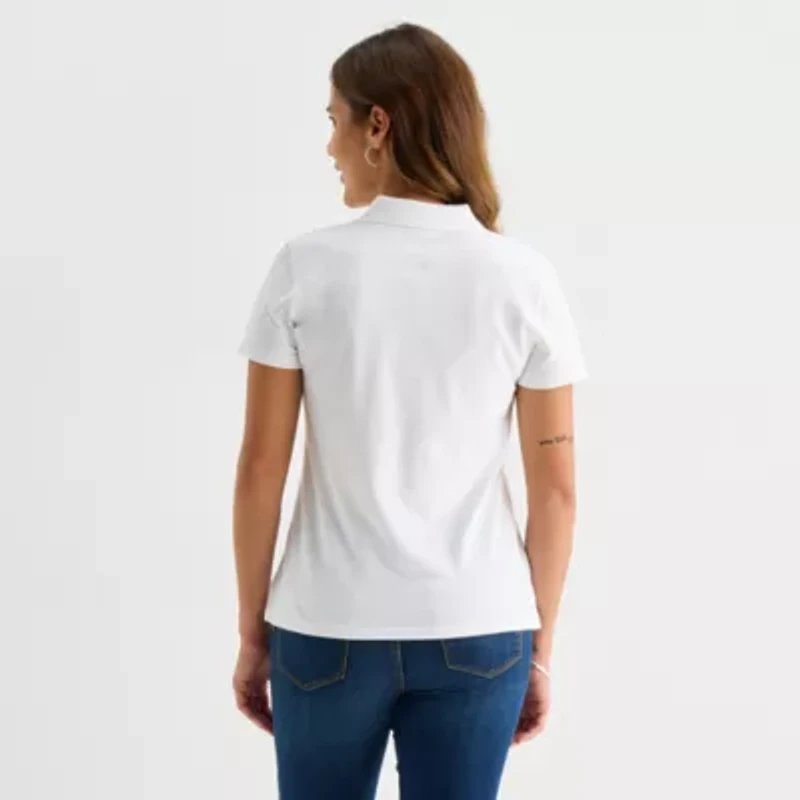 St. John's Bay Womens Short Sleeve Polo Shirt