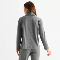 Liz Claiborne Womens Cowl Neck Long Sleeve Tunic Top