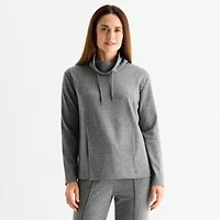 Liz Claiborne Womens Cowl Neck Long Sleeve Tunic Top