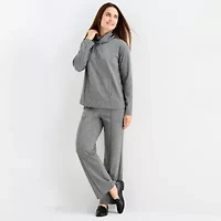 Liz Claiborne Womens Cowl Neck Long Sleeve Tunic Top