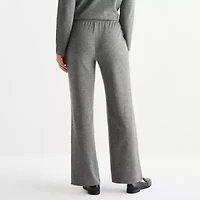 Liz Claiborne Womens Wide Leg Mid Rise Jogger Pant