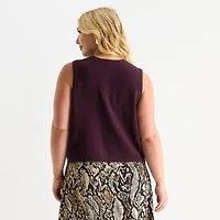 Worthington Plus Womens Sleeveless Pullover Sweater