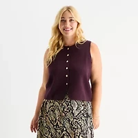 Worthington Plus Womens Sleeveless Pullover Sweater