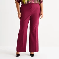 Worthington Womens Plus Straight High Rise Trouser