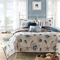 Madison Park Nantucket Coastal Quilt Set With Throw Pillows