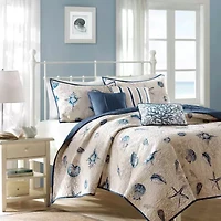 Madison Park Nantucket Coastal Quilt Set With Throw Pillows