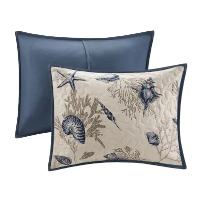 Madison Park Nantucket Coastal Quilt Set With Throw Pillows