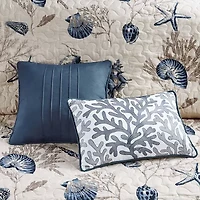 Madison Park Nantucket Coastal Quilt Set With Throw Pillows