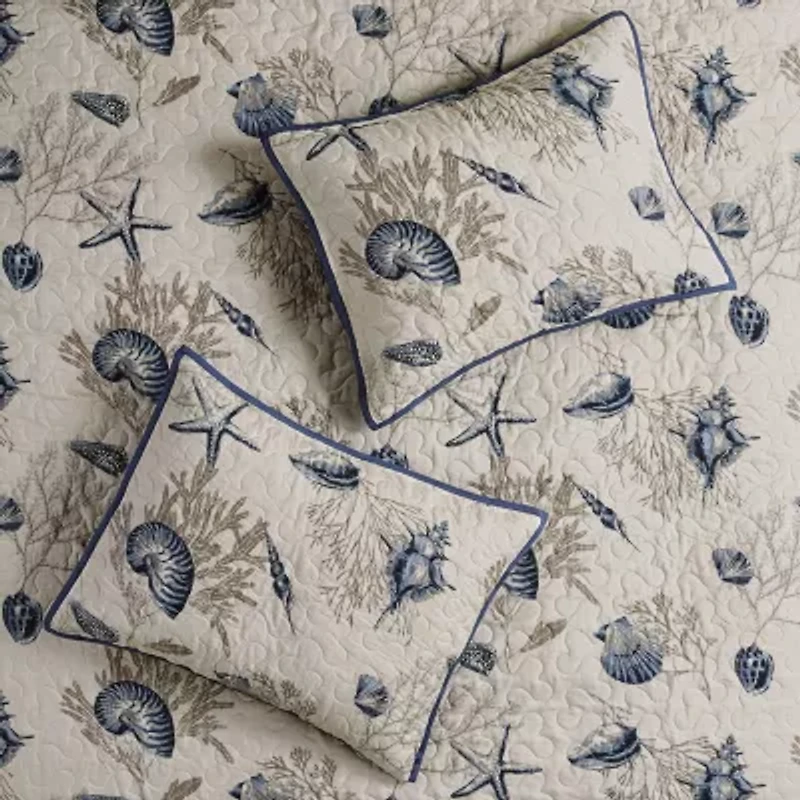 Madison Park Nantucket Coastal Quilt Set With Throw Pillows