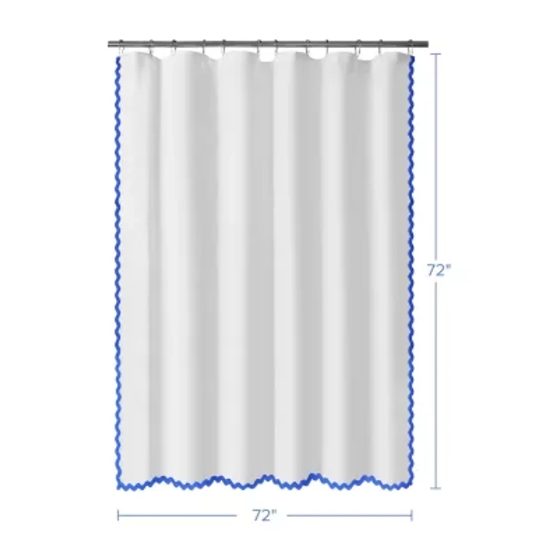Awesome Home™ Scalloped Woven Fabric Shower Curtain