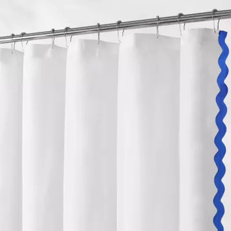 Awesome Home™ Scalloped Woven Fabric Shower Curtain