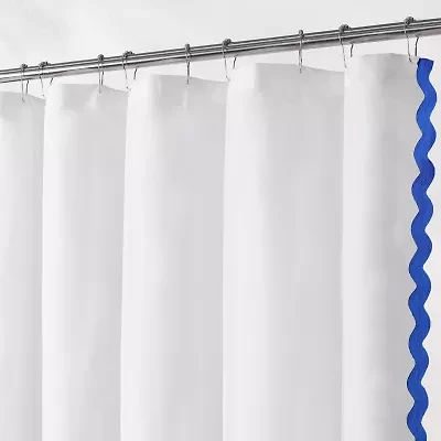 Awesome Home™ Scalloped Woven Fabric Shower Curtain