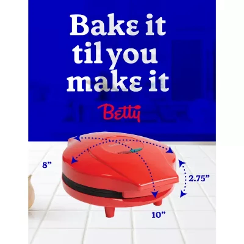 Betty Crocker 8 Inch Pizza Maker Plus Red Electric Grill