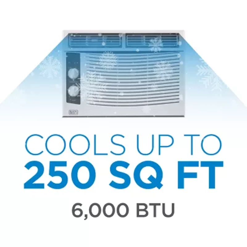 Black+Decker Bwac06Wtb 6000 Btu Window Air Conditioner Cools Up To 250 Square Feet White