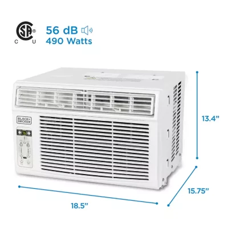 Black+Decker BD06WT6 Window Air Conditioner With Remote 6000 BTU Cools Up To 250Sq Ft Energy Efficient