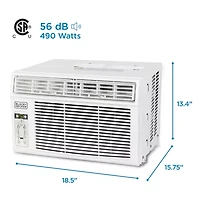Black+Decker BD06WT6 Window Air Conditioner With Remote 6000 BTU Cools Up To 250Sq Ft Energy Efficient