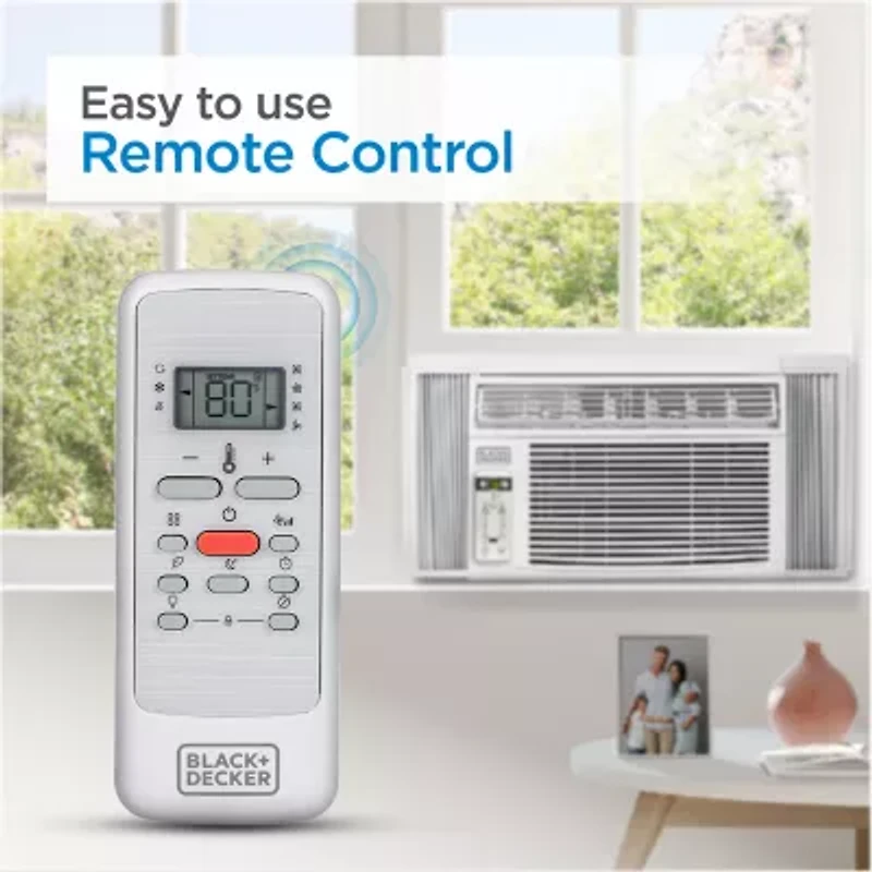 Black+Decker BD06WT6 Window Air Conditioner With Remote 6000 BTU Cools Up To 250Sq Ft Energy Efficient