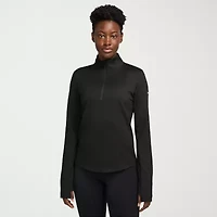 Nike Womens Mock Neck Long Sleeve Active Quarter-Zip Pullover