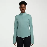 Nike Womens Mock Neck Long Sleeve Active Quarter-Zip Pullover