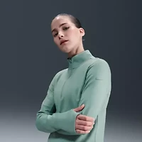 Nike Womens Mock Neck Long Sleeve Active Quarter-Zip Pullover