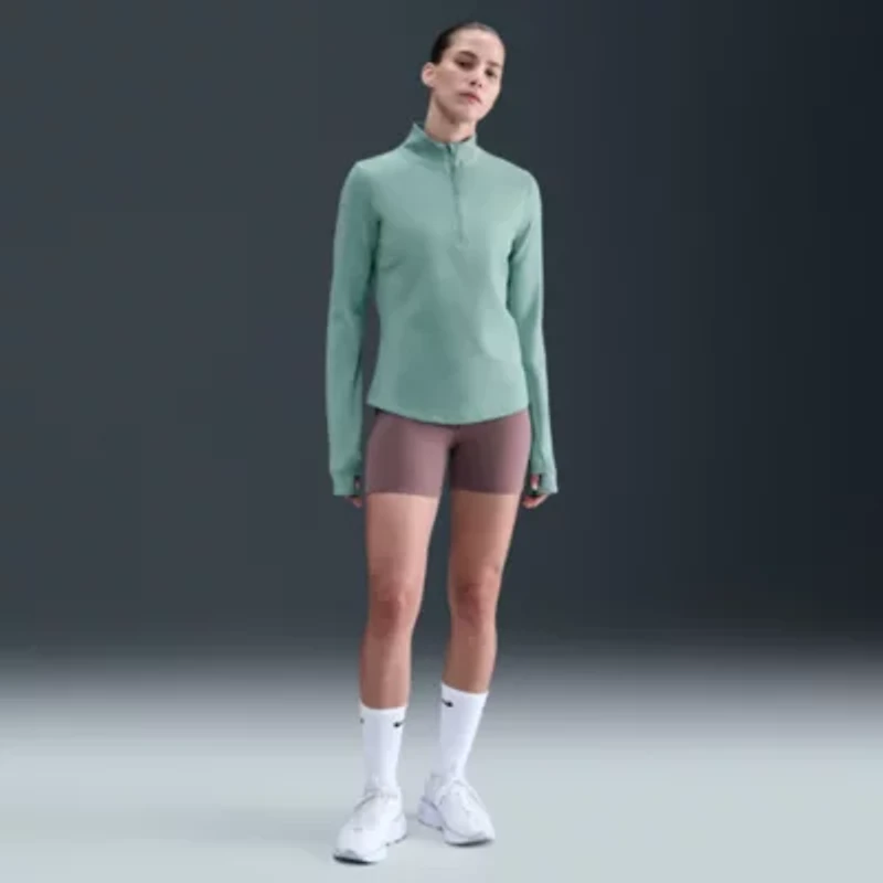 Nike Womens Mock Neck Long Sleeve Active Quarter-Zip Pullover
