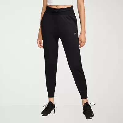 Nike Therma-FIT Womens Drawstring Waist Lightweight Stretch Fabric Cuffed High Rise Fleece Active Jogger Pant