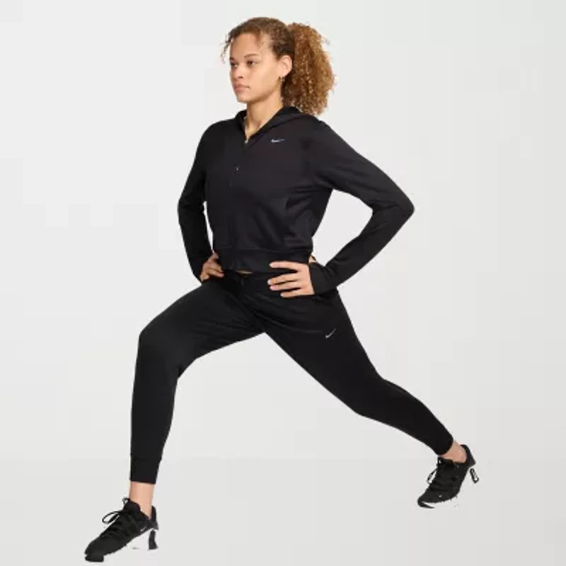Nike Therma-FIT Womens Drawstring Waist Lightweight Stretch Fabric Cuffed High Rise Fleece Active Jogger Pant