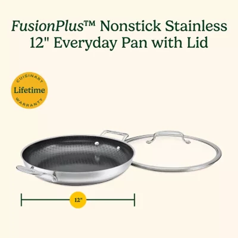 Cuisinart Fusion Stainless Steel 12" Everyday Pan with Lid