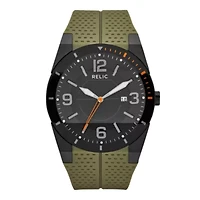 Relic® Jake Mens Olive Green Rubber Strap Watch ZR12049