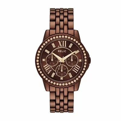 Relic By Fossil Womens Multi-Function Brown Bracelet Watch Zr15852